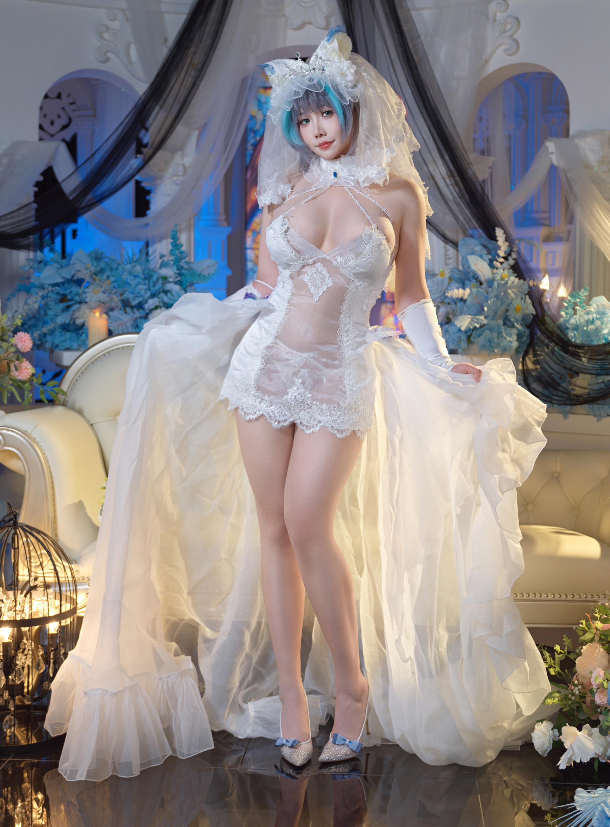 No.106 麻花麻花酱 - 碧蓝航线 柴郡内衣花嫁 [32P 2V]-cos