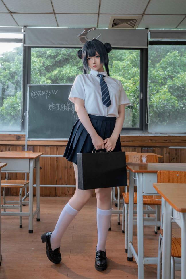 炸虾球耶呜 蔚蓝档案 妃咲 制服 44P-102MB-cos