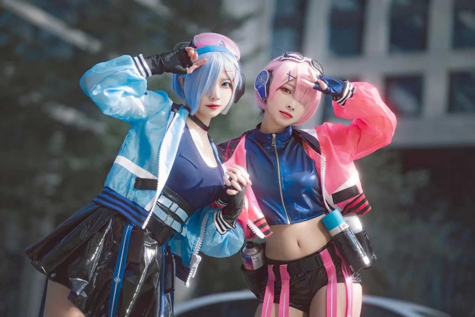 NO.207 二佐Nisa &宮本桜 蕾姆&拉姆 霓虹都市 萤火虫动漫游戏嘉年华场照 [19P-250MB]”-cos