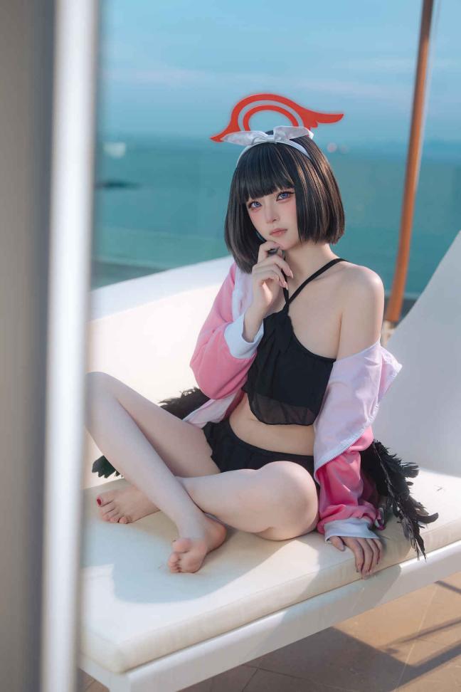 No.074 屿鱼Yukako - 蔚蓝档案 真白泳装 [30P]-cos
