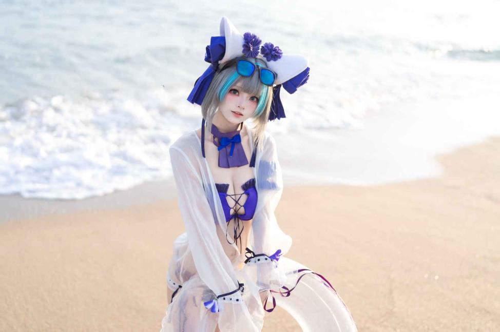 No.034 九柒喵 - 碧蓝航线 柴郡泳装 [26P]-cos